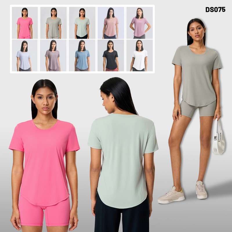 Factory Direct Sale Summer Breathable Loose Yoga Short Sleeve Top