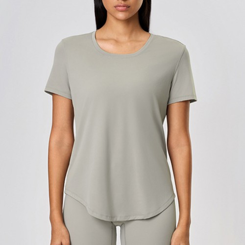 Factory Direct Sale Summer Breathable Loose Yoga Short Sleeve Top