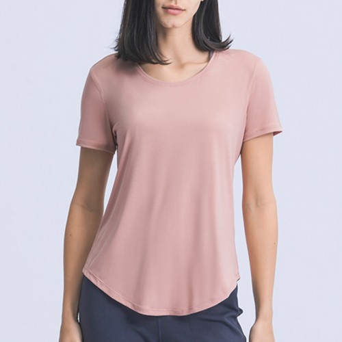 Factory Direct Sale Summer Breathable Loose Yoga Short Sleeve Top