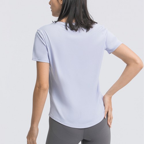 Factory Direct Sale Summer Breathable Loose Yoga Short Sleeve Top