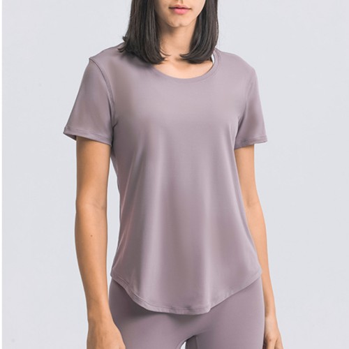 Factory Direct Sale Summer Breathable Loose Yoga Short Sleeve Top
