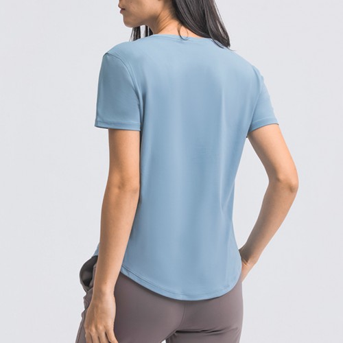 Factory Direct Sale Summer Breathable Loose Yoga Short Sleeve Top