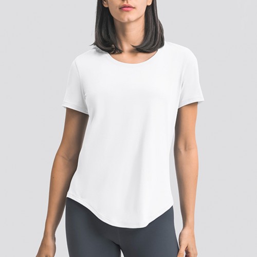 Factory Direct Sale Summer Breathable Loose Yoga Short Sleeve Top