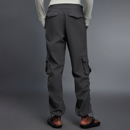 Autumn and Winter Fleece Lined Warm Cargo Pants with Drawstring Cuffs