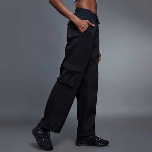 Autumn and Winter Fleece Lined Warm Cargo Pants with Drawstring Cuffs 