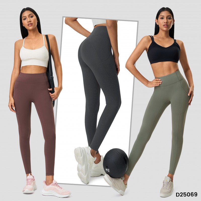Seamless T Line Free Tummy Control Gym Leggings with Side Pockets Yoga Capris Seamless T Line Free Tummy Control Gym Leggings with Side Pockets Yoga Capris