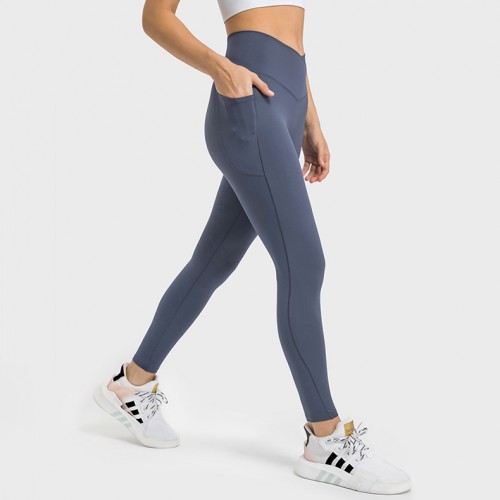 High Waisted Crossover Workout Leggings No Camel Toe Butt Lifting Yoga Pants