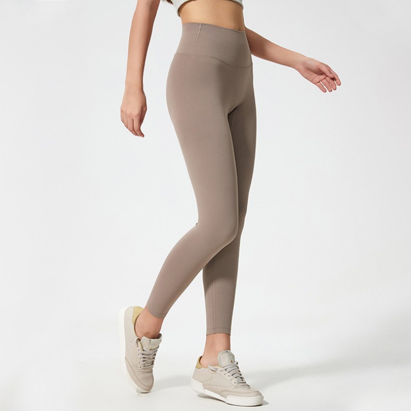 Lady workout leggings no camel toe stretchy yoga pants 