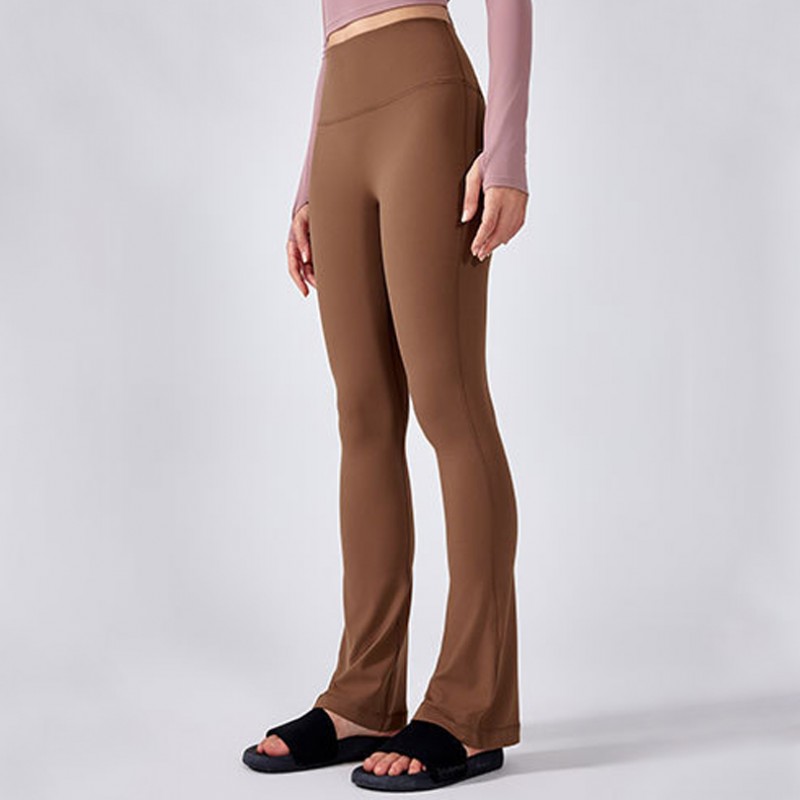 High Waisted Seamless Flared Pants Women's Naked Feel Butt Lifting Yoga Leggings 