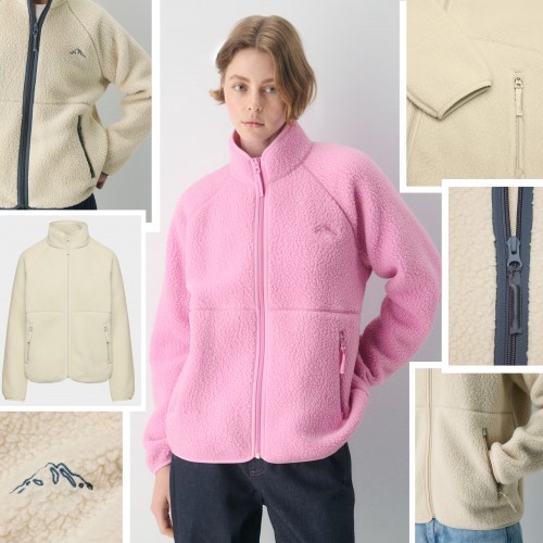 Breathable Warm Fleece High Neck Top Fleece Jacket with Zipper Pockets Breathable Warm Fleece High Neck Top Fleece Jacket with Zipper Pockets